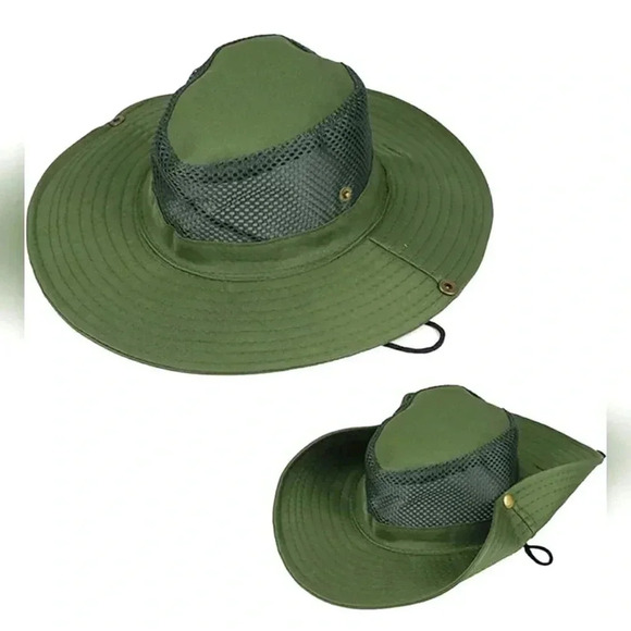 Mesh Lightweight Wide Brim Green Fishing Boat Beach Hunting Outdoors Hat… - Picture 1 of 2